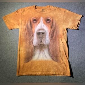 The Mountain Shirt Medium Men Basset Hound Brown Tie Dye 2012 Vincent Hie
